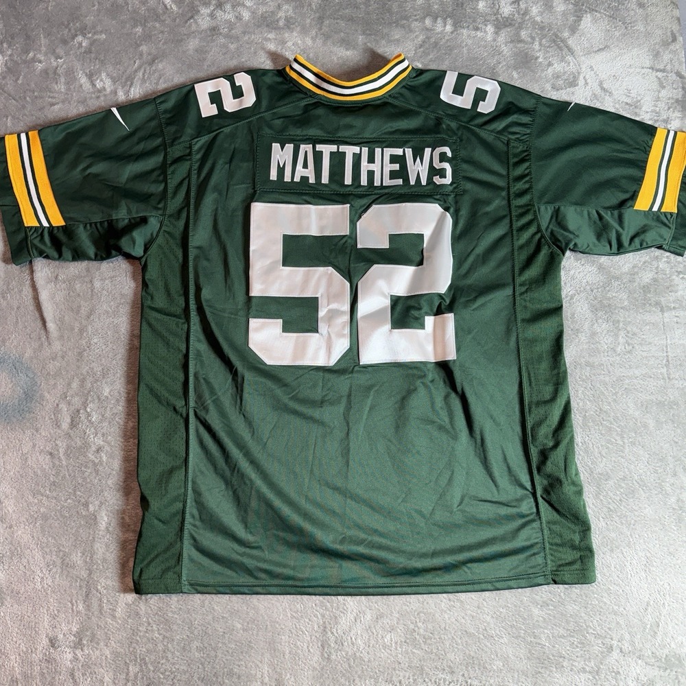 Nike On Field Green Bay Packers Clay Matthews #52 Green Jersey Mens 3XL